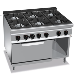 Cucina 6 fuochi a Gas con Forno serie 900 berto's