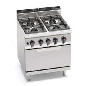 cucina 4 fuochi a gas con forno serie 700 berto's