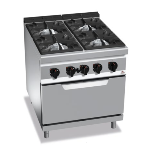 cucina 4 fuochi a gas con forno serie 900 berto's