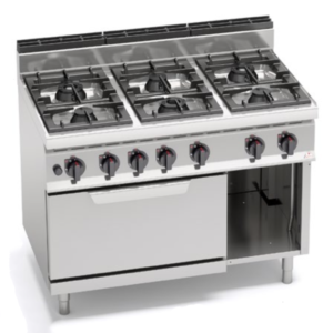 cucina 6 fuochi a gas con forno serie 900 berto's